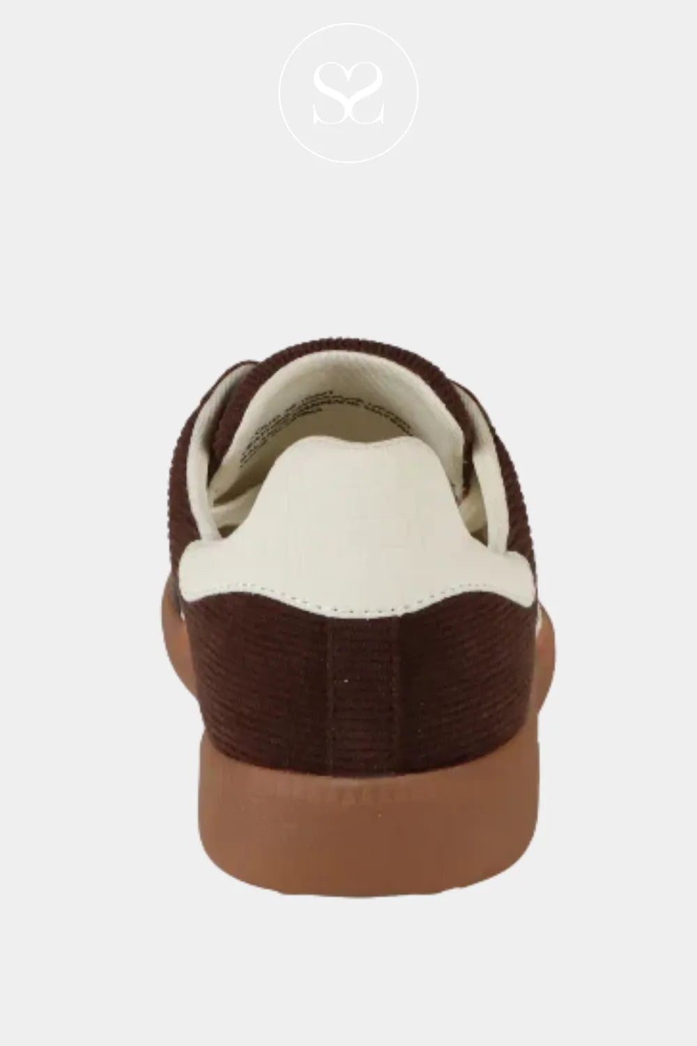 BACK70 BROWN CORDUROY LOW PROFILE TRAINERS FOR WOMEN- CLOUD with Removable foam footbed