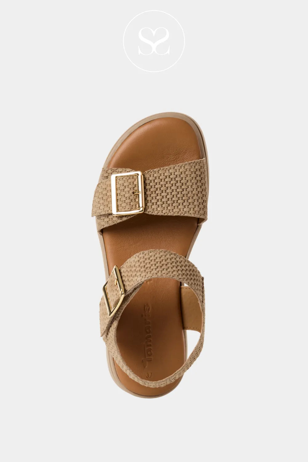 Tamaris Taupe Platform Walking Sandals -  1-28209-46
