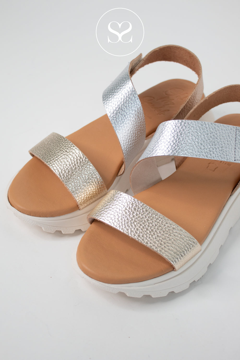 Oh My Sandals Metallic Walking Sandals 5951