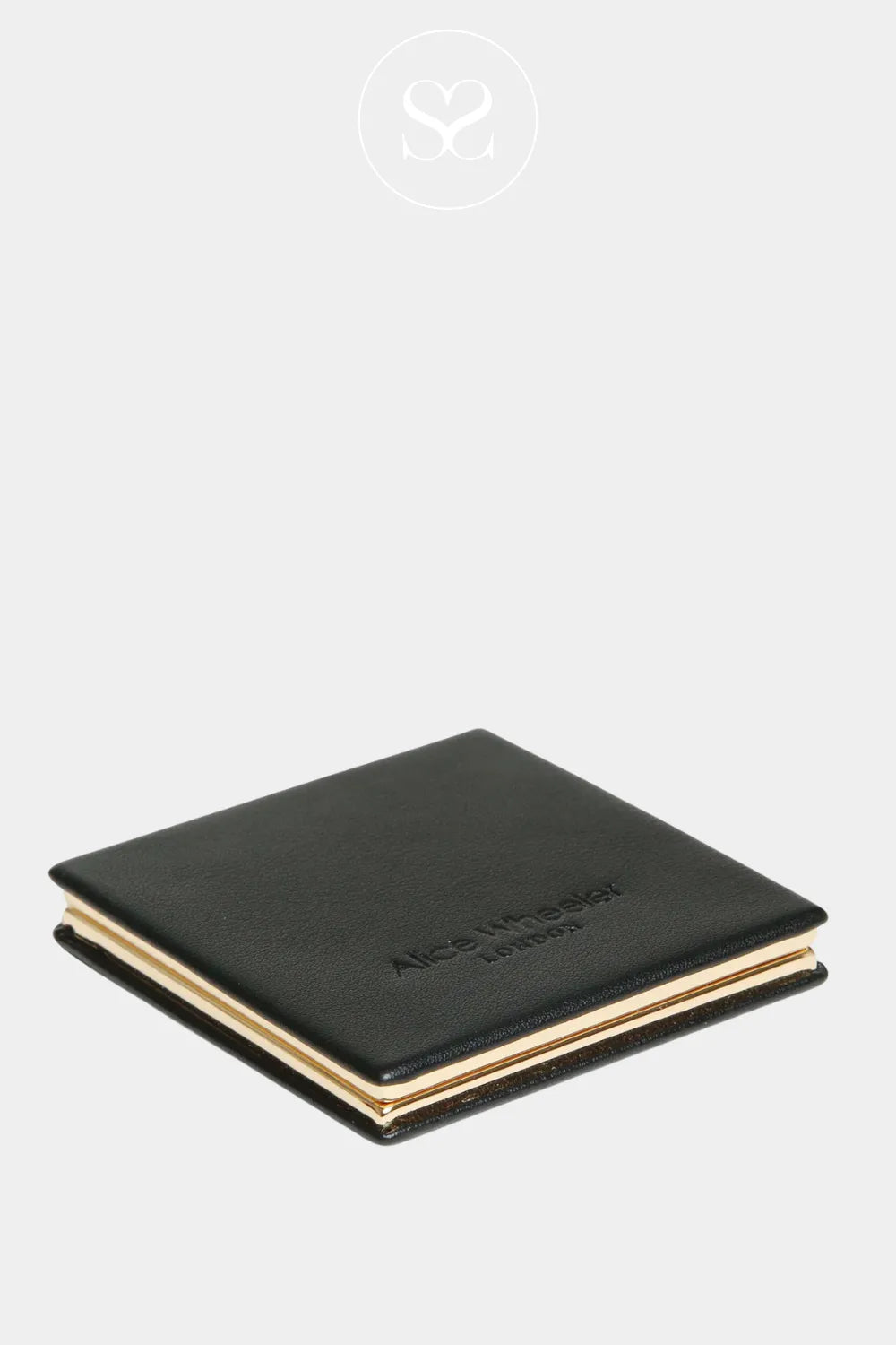 ALICE WHEELER LIGHTWEIGHT BLACK SQUARE COMPACT MIRROR FOR WOMEN