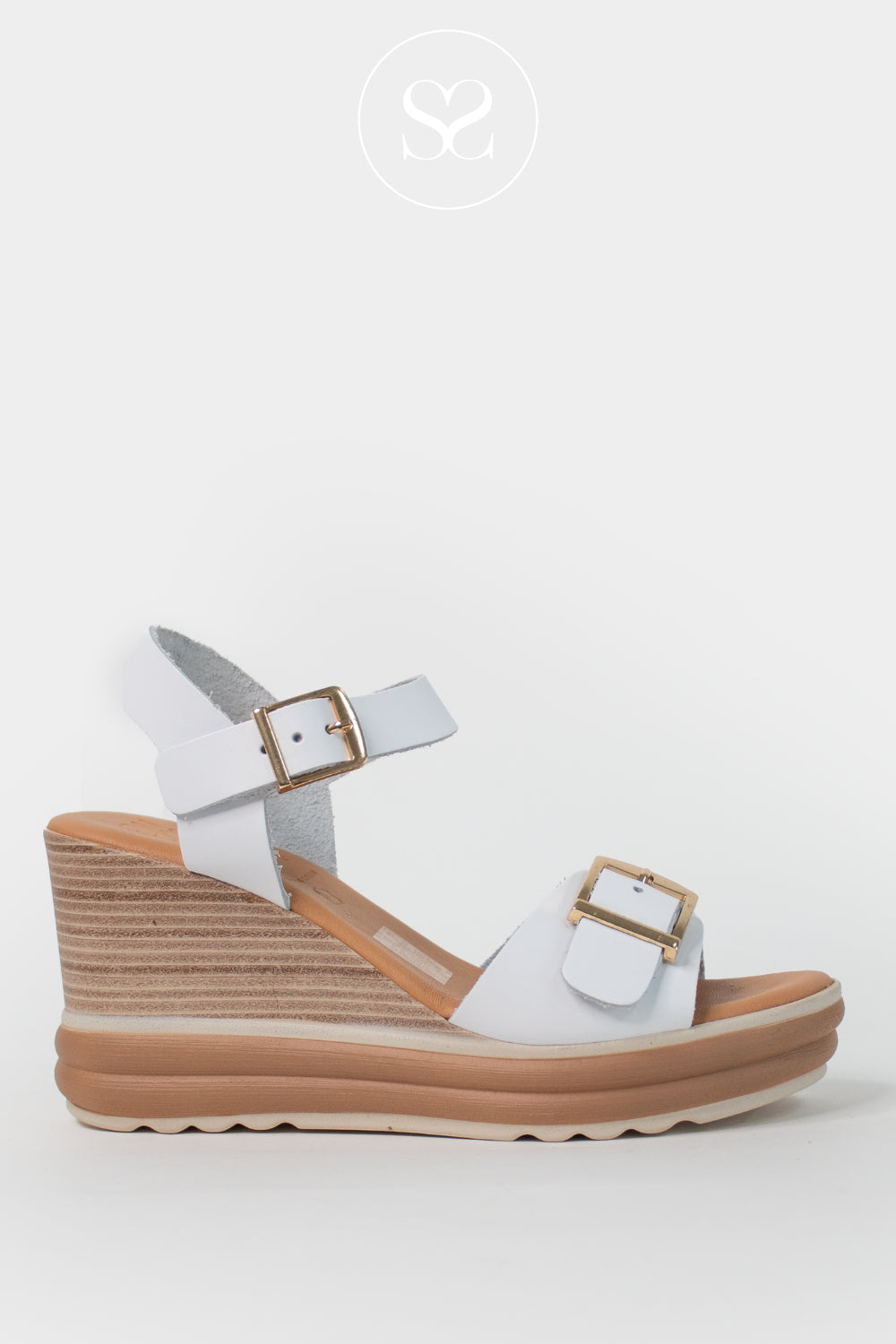 Oh My Sandals White Wedge Sandals 6003 - Ireland