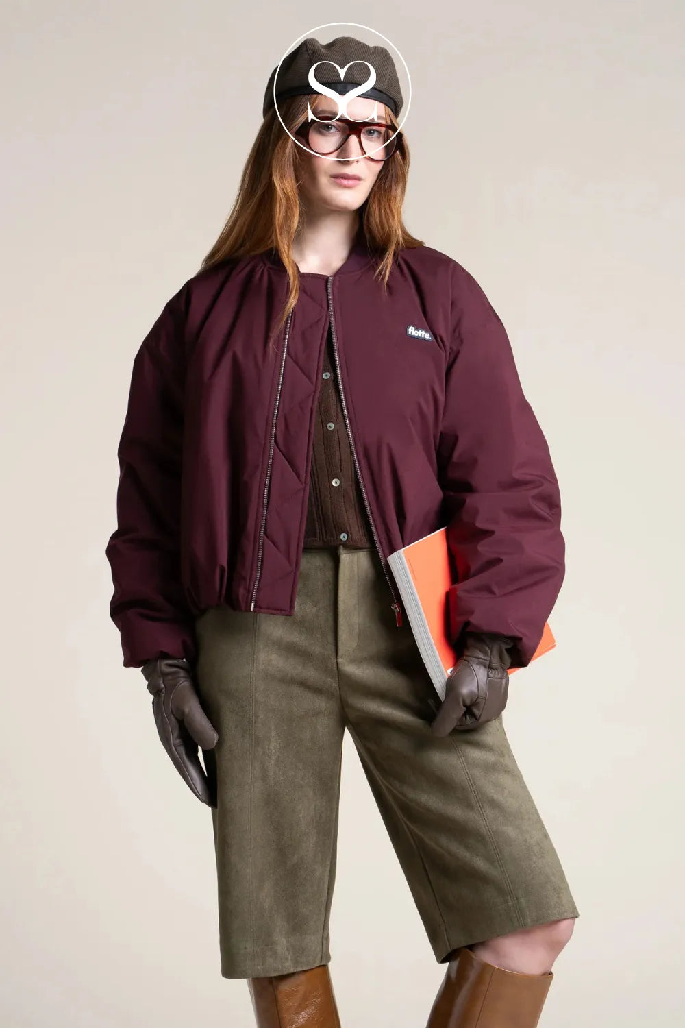 FLOTTE BURGUNDY WATERPROOF BOMBER JACKET ALESIA