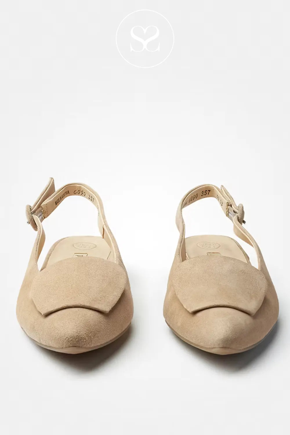 Paul Green Beige Low Block Heel Slingback Shoes 6090 Lightweight, rubber-grip sole for effortless all-day wear.