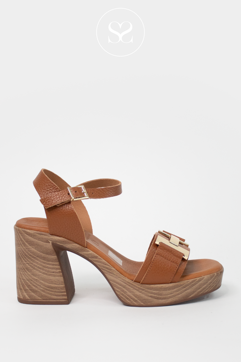 OH MY SANDALS 5636 TAN BLOCK HEEL PLATFORM SANDAL