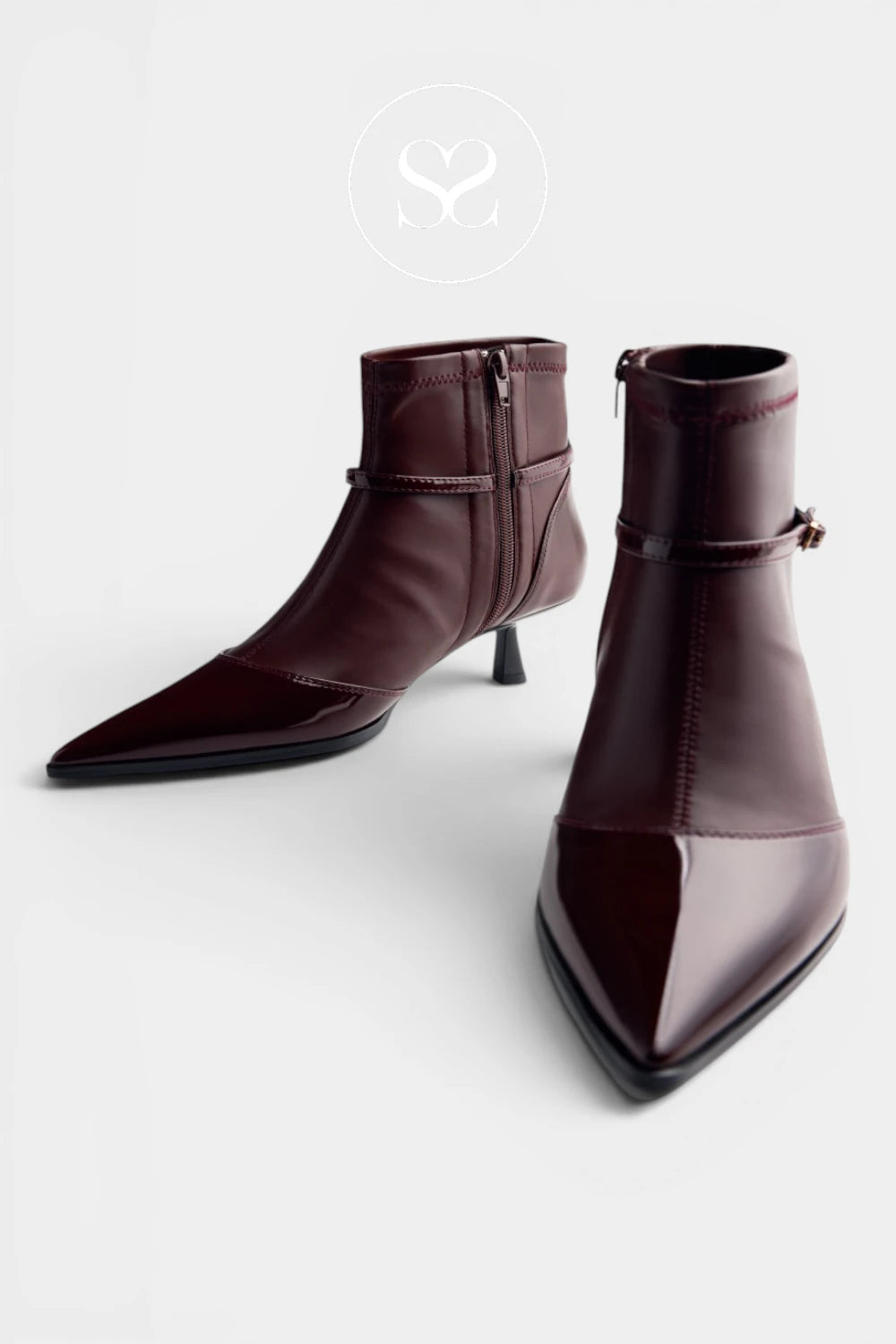 Gioseppo Chocolate Brown Pointed Toe Dress Boots — 76135
