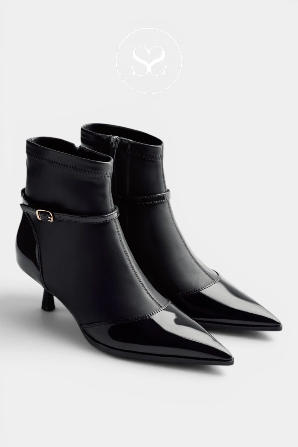 Gioseppo Black Pointed Toe Dress Boots — 76135