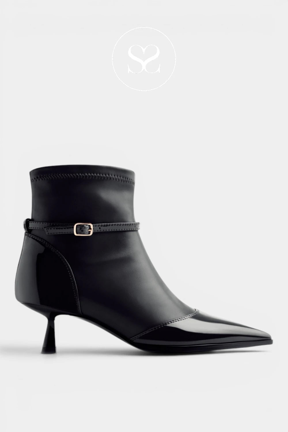 Gioseppo Black Pointed Toe Dress Boots — 76135