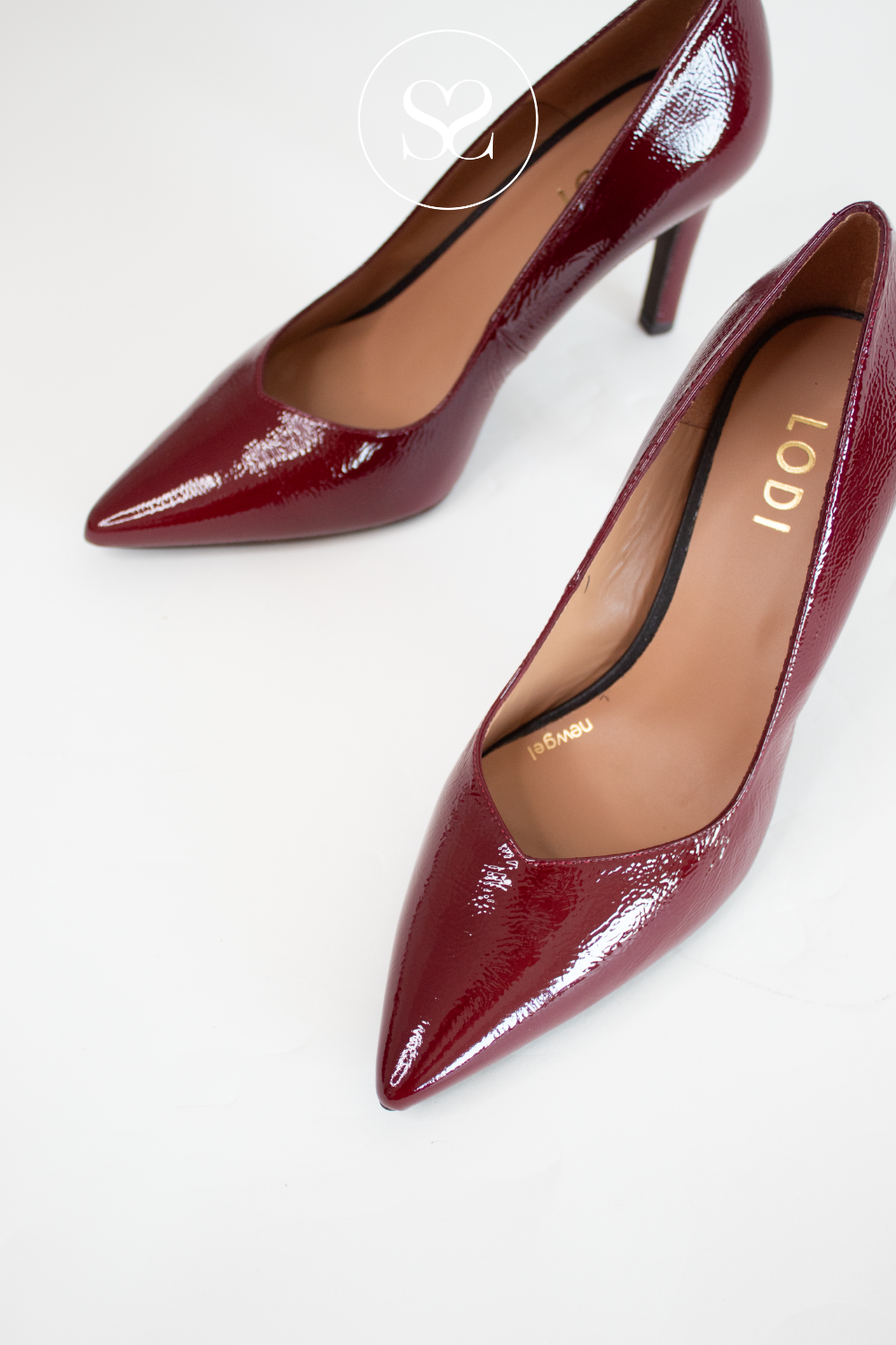 Lodi burgundy patent occasion shoe for women