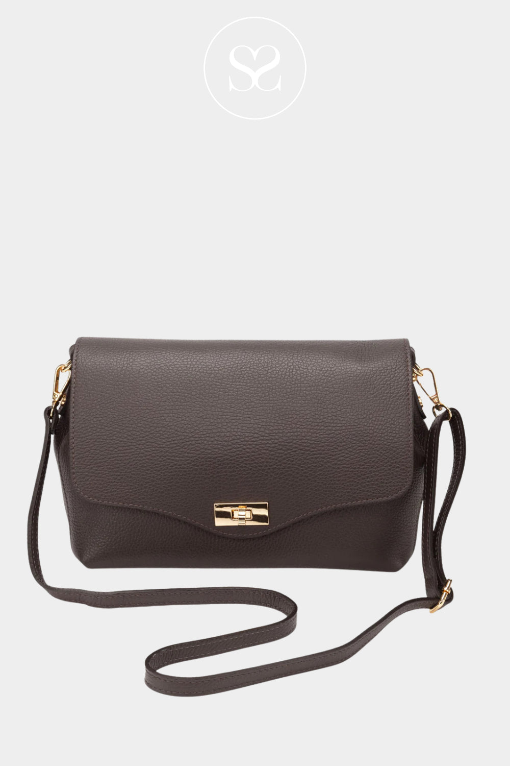 ELIE BEAUMONT - CHOCOLATE BROWN BAG WITH ADJUSTABLE AND REMOVABLE STRAP