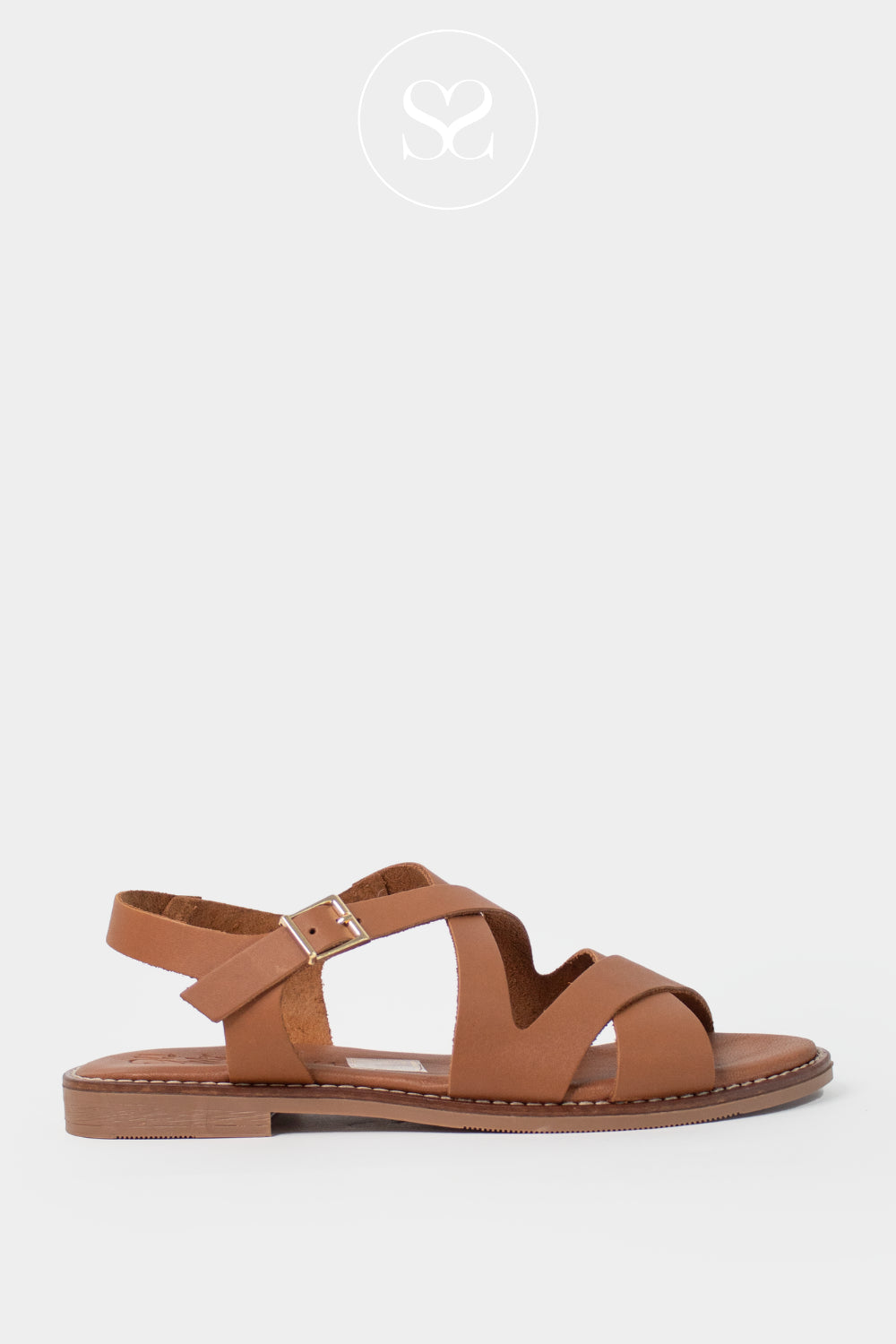 Oh My Sandals Tan Flat Sandals 5832 - Ireland