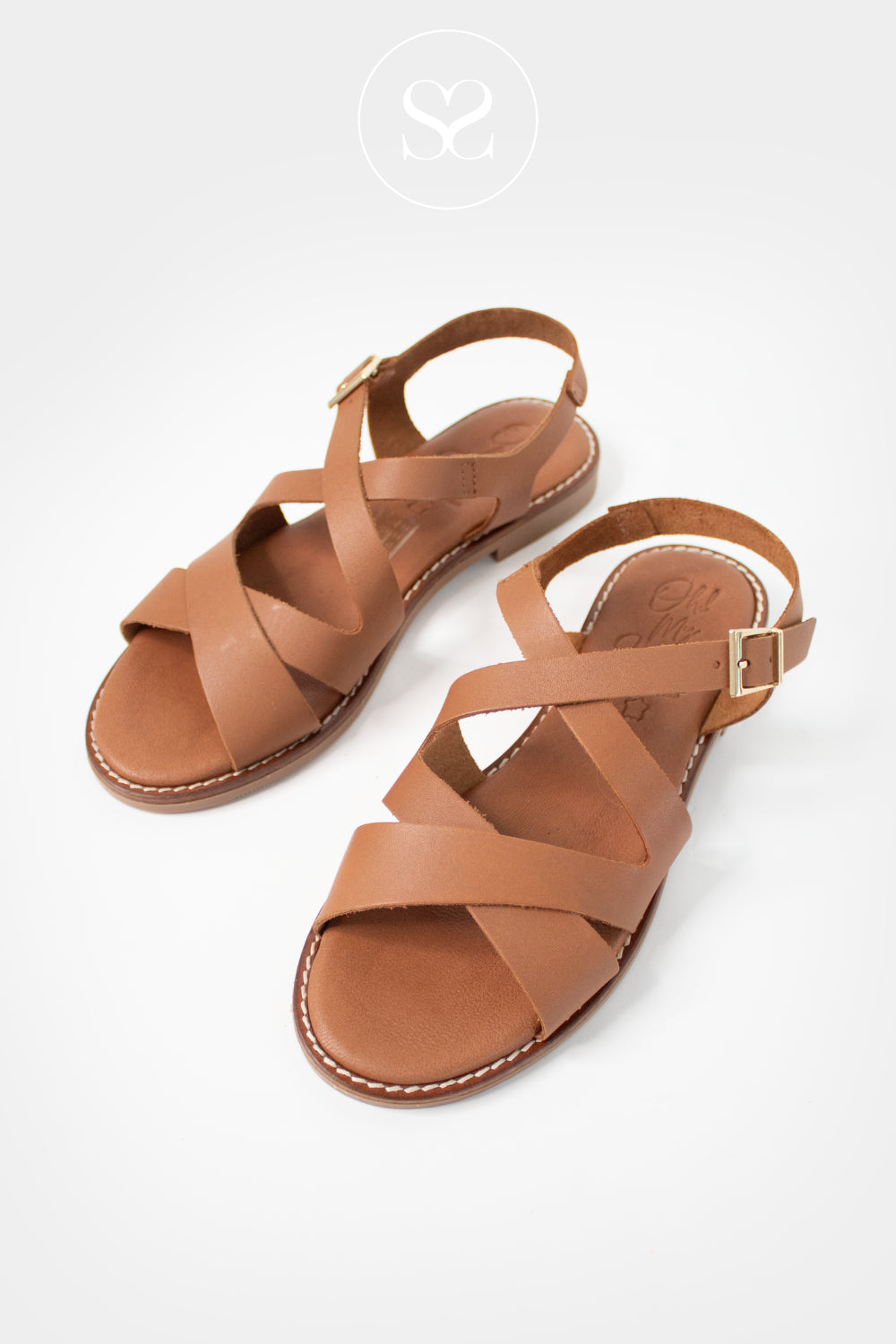 Oh My Sandals Tan Flat Sandals 5832