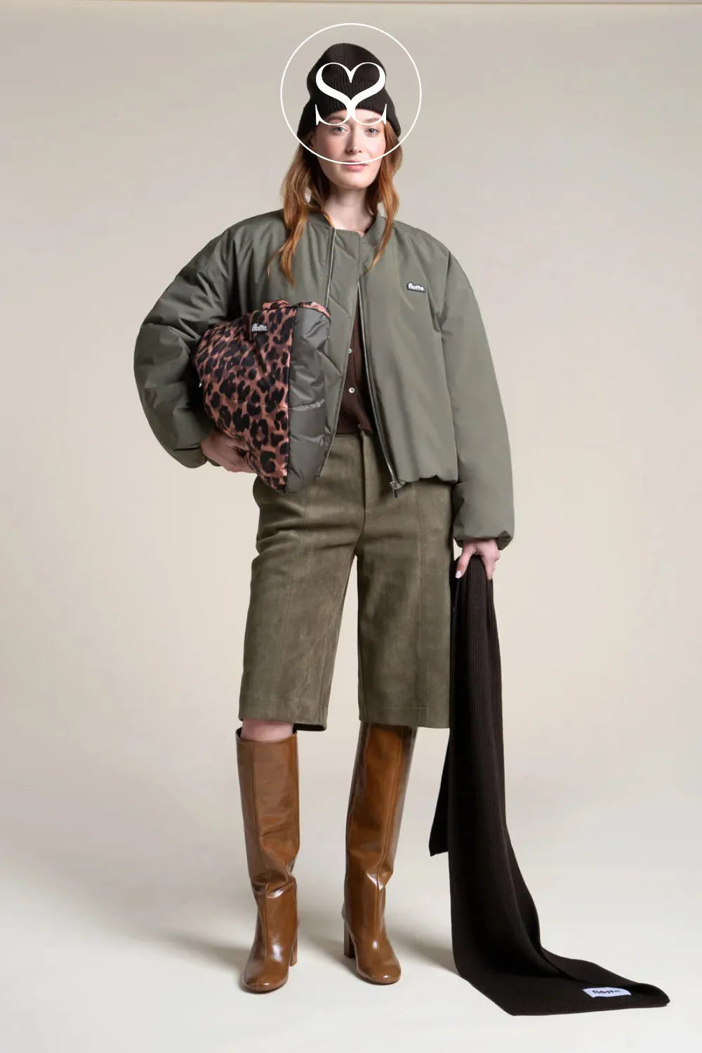 FLOTTE KHAKI WATERPROOF BOMBER JACKET ALESIA