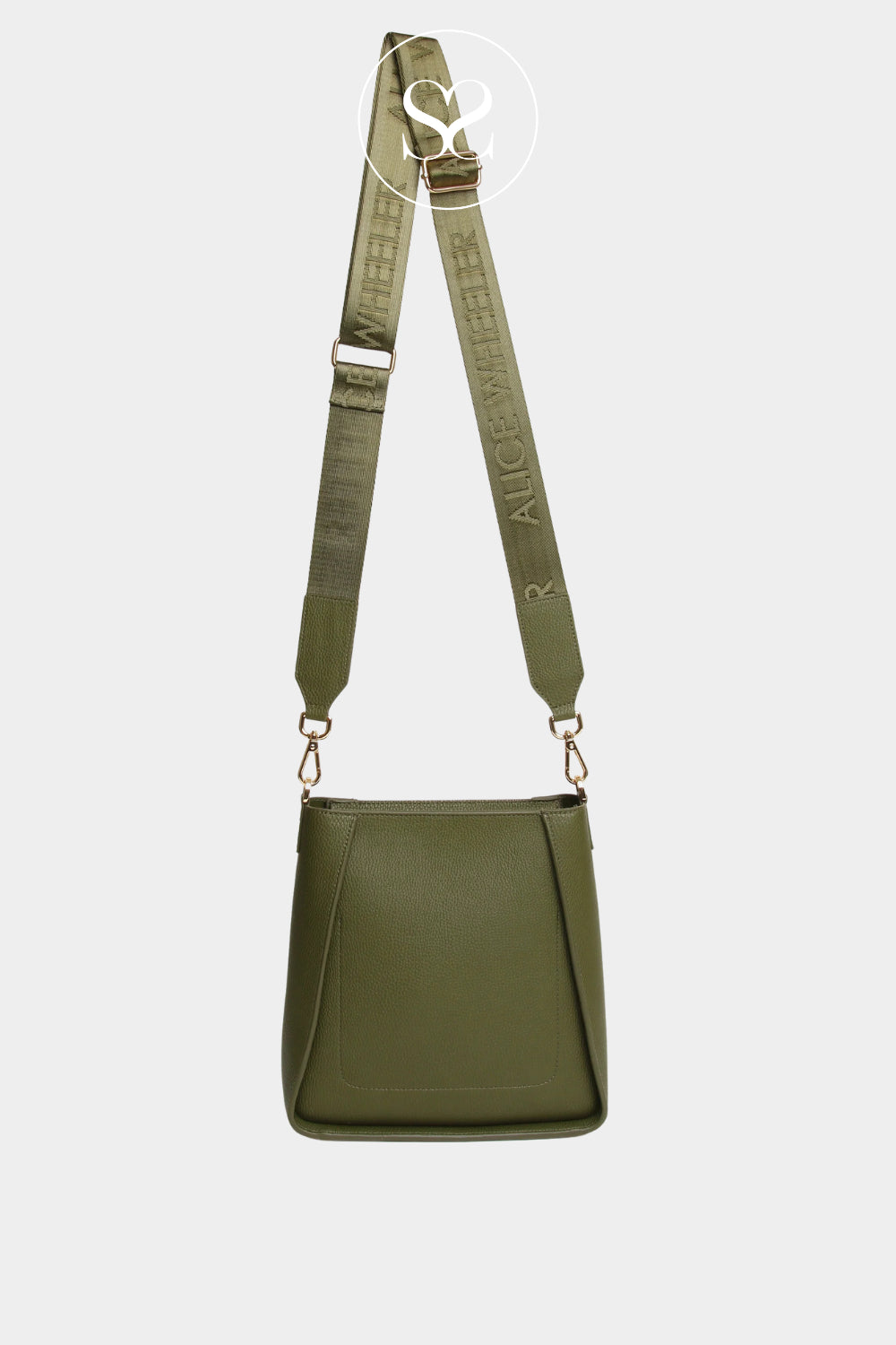 ALICE WHEELER OLIVE GREEN CROSSBODY BAG WITH REMOVABLE STRAP- IRELAND