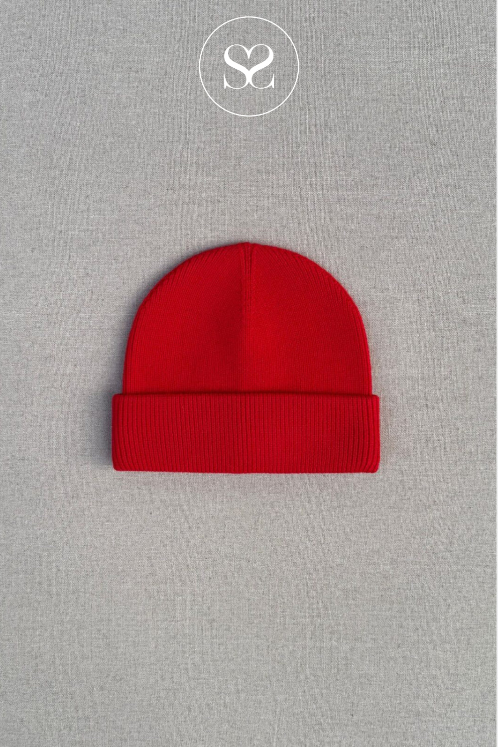 Boii Red Knitted Beanie Hat- Busse