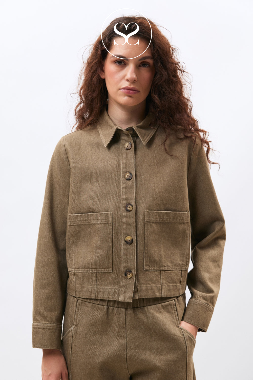 Brown Short Denim Jacket - Marcus for Women - Ireland