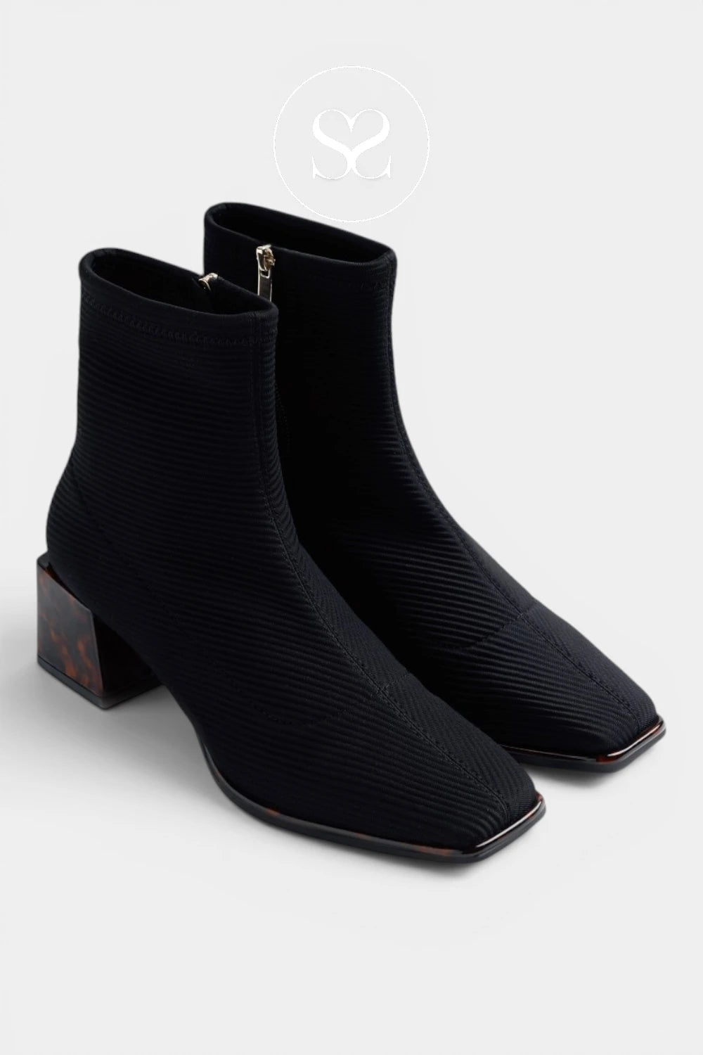 GIOSEPPO BLACK SQUARE TOE BOOTS - 80115