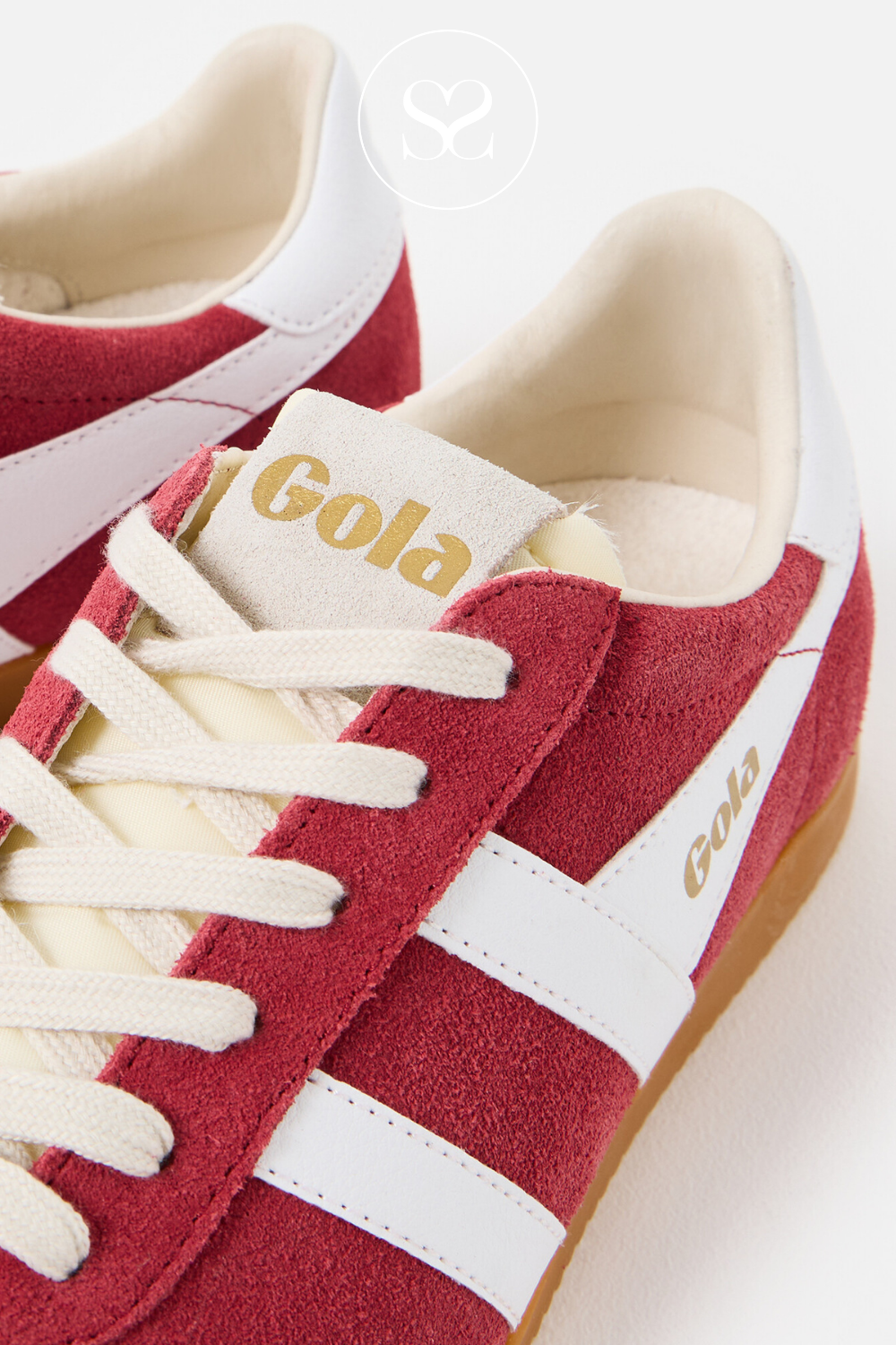 Gola red and white elan trainers