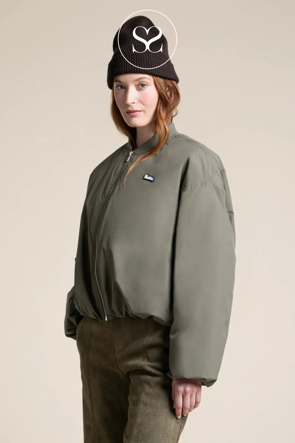 FLOTTE KHAKI WATERPROOF BOMBER JACKET ALESIA
