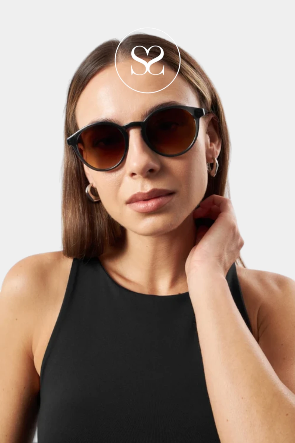 Eco Shades Grey Rounded Sunglasses - Zanon - Ireland