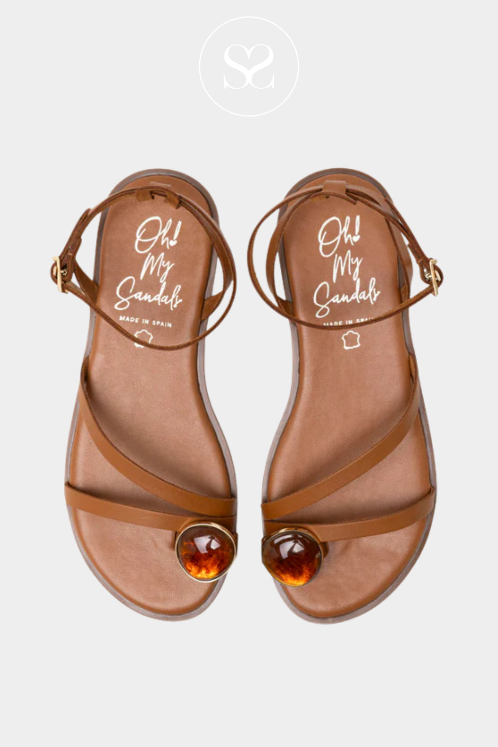 Oh My Sandals Tan Flat Sandals 5855