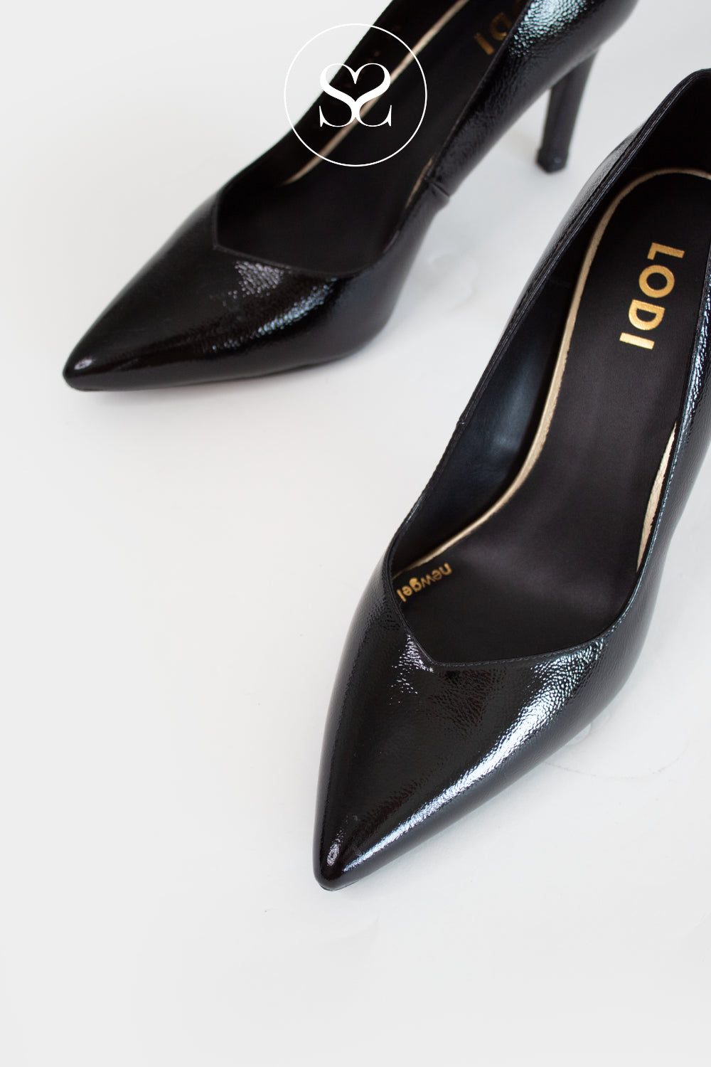 Lodi black patent occasion shoe for women