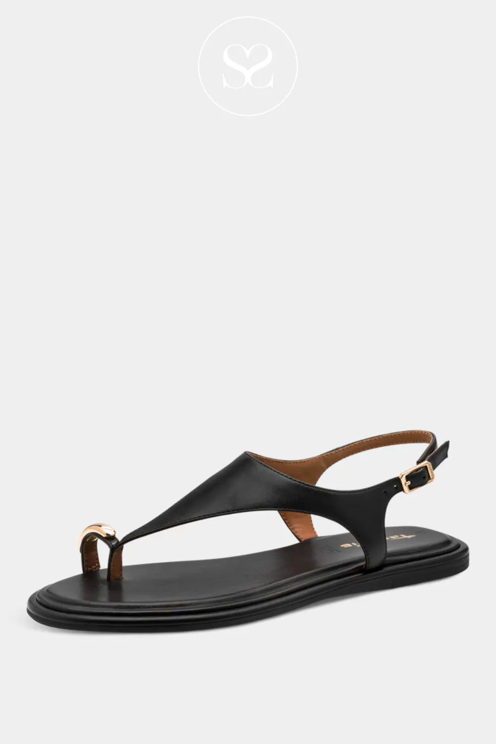 Tamaris Black Flat Sandals - 1-28142-46