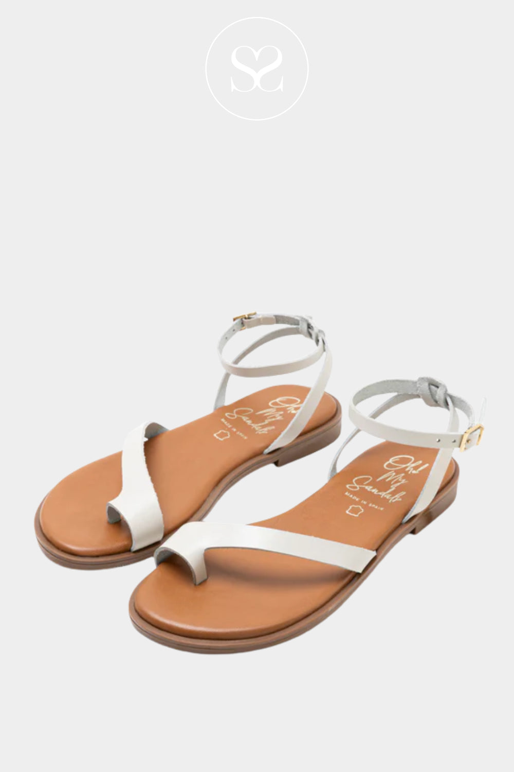 Oh My Sandals Off-White strappy Flat Sandals 5857