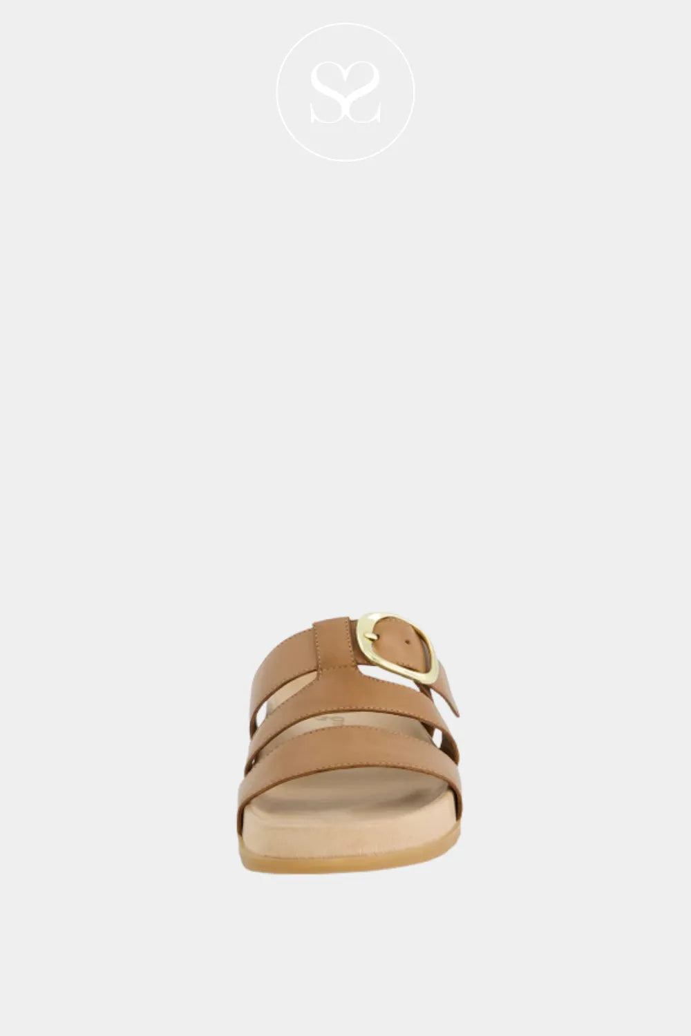 Paul Green 6171 Tan Leather Slider Sandals Ireland