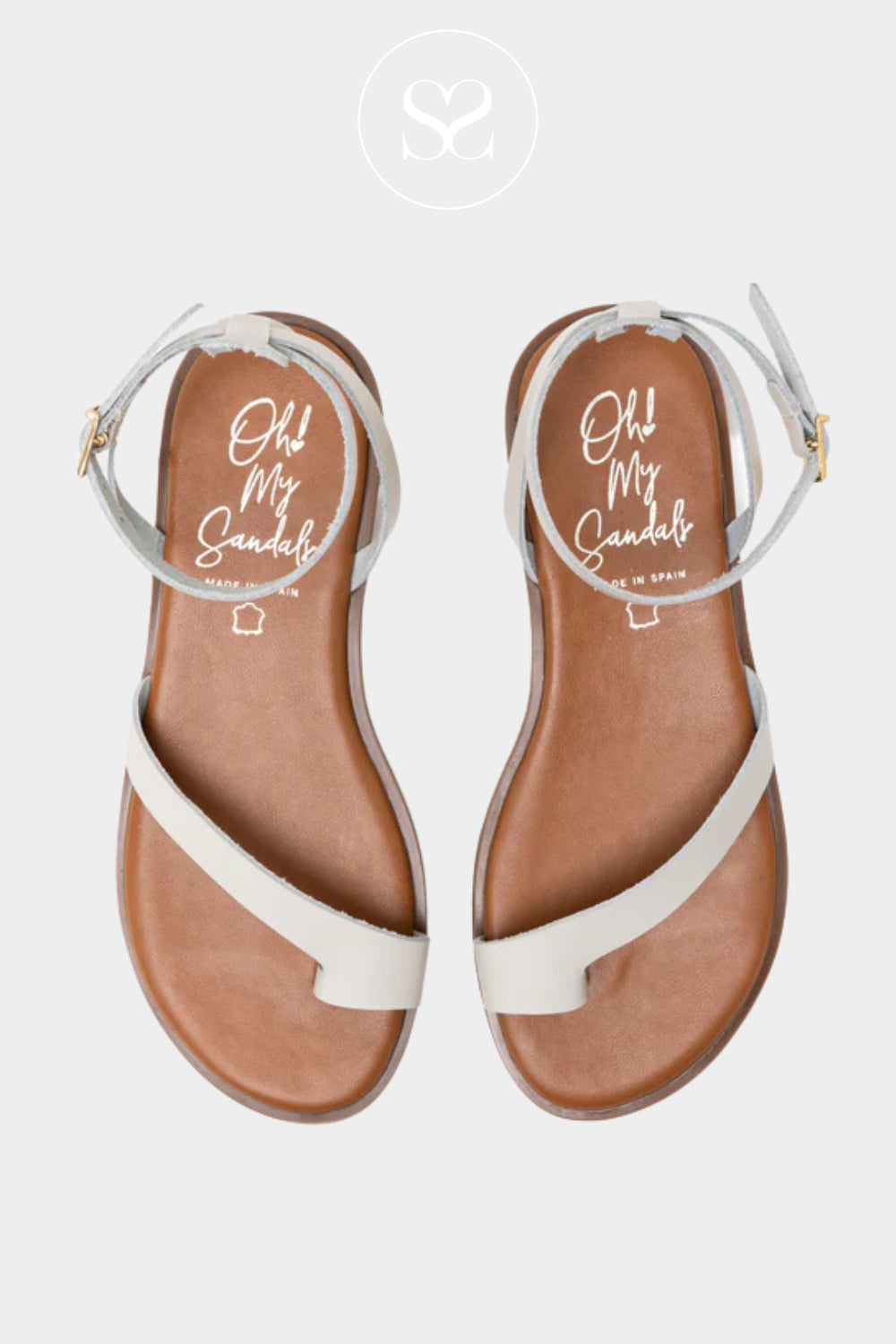 Oh My Sandals Off-White strappy Flat Sandals 5857
