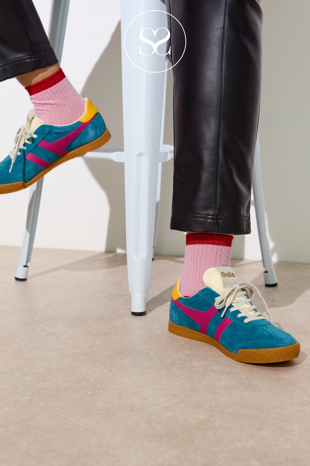 GOLA CLB538EK PEACOCK BLUE/FUCHSIA/YELLOW TRAINERS
