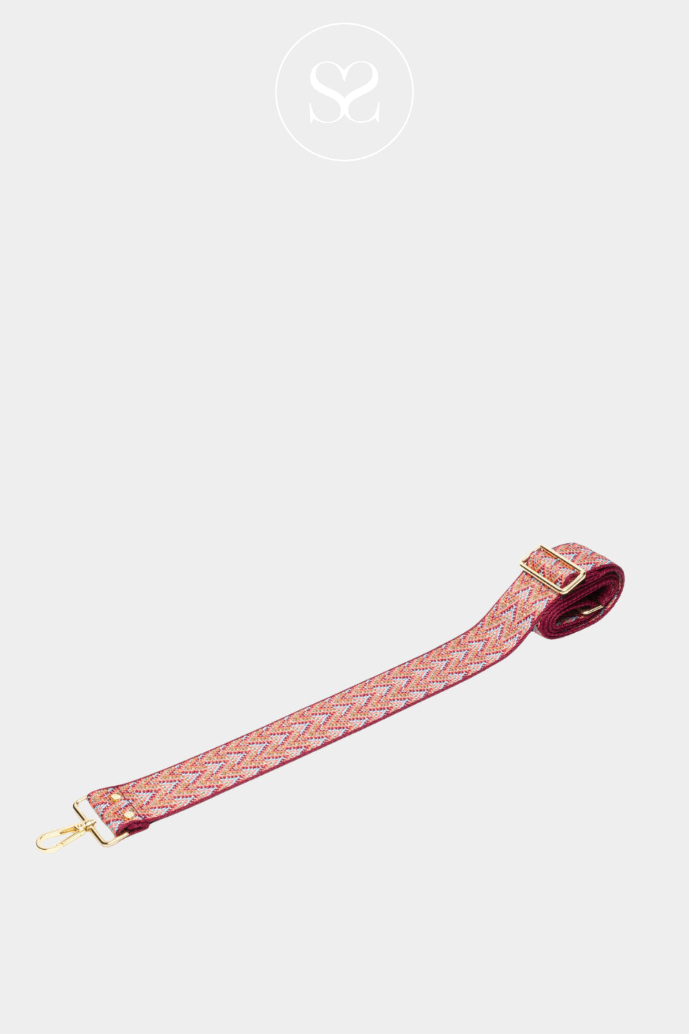 ELIE BEAUMONT - CROSSBODY STRAP - BERRY ZIG ZAG.