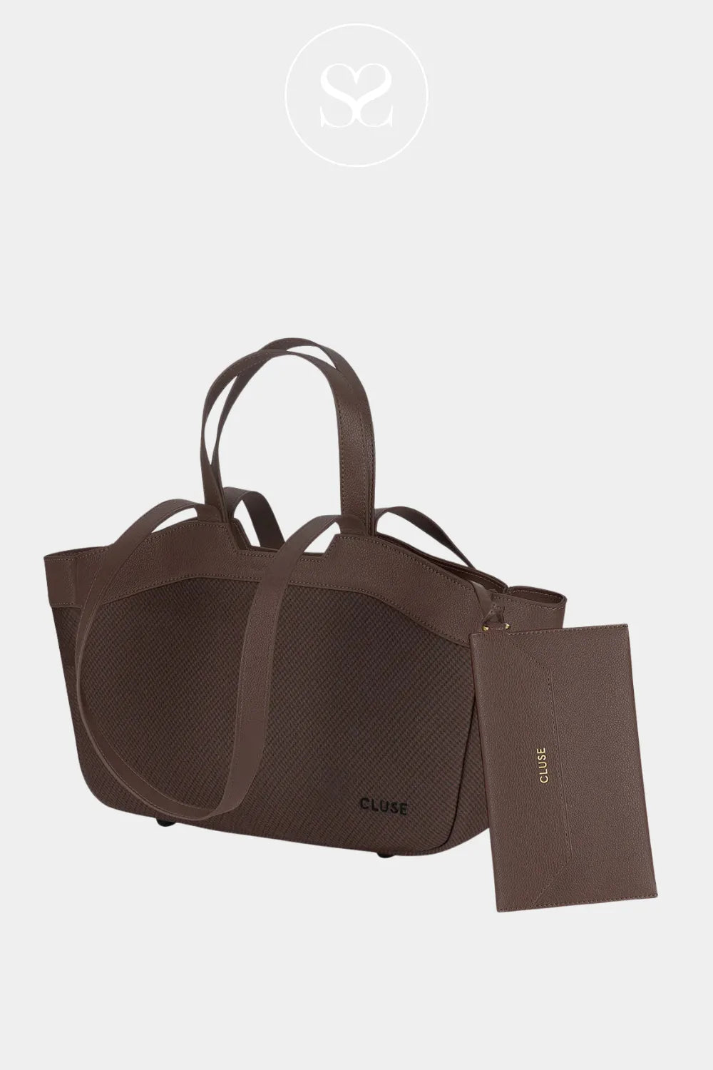 CLUSE DARK BROWN TEXTURED TOTE BAG CX15804