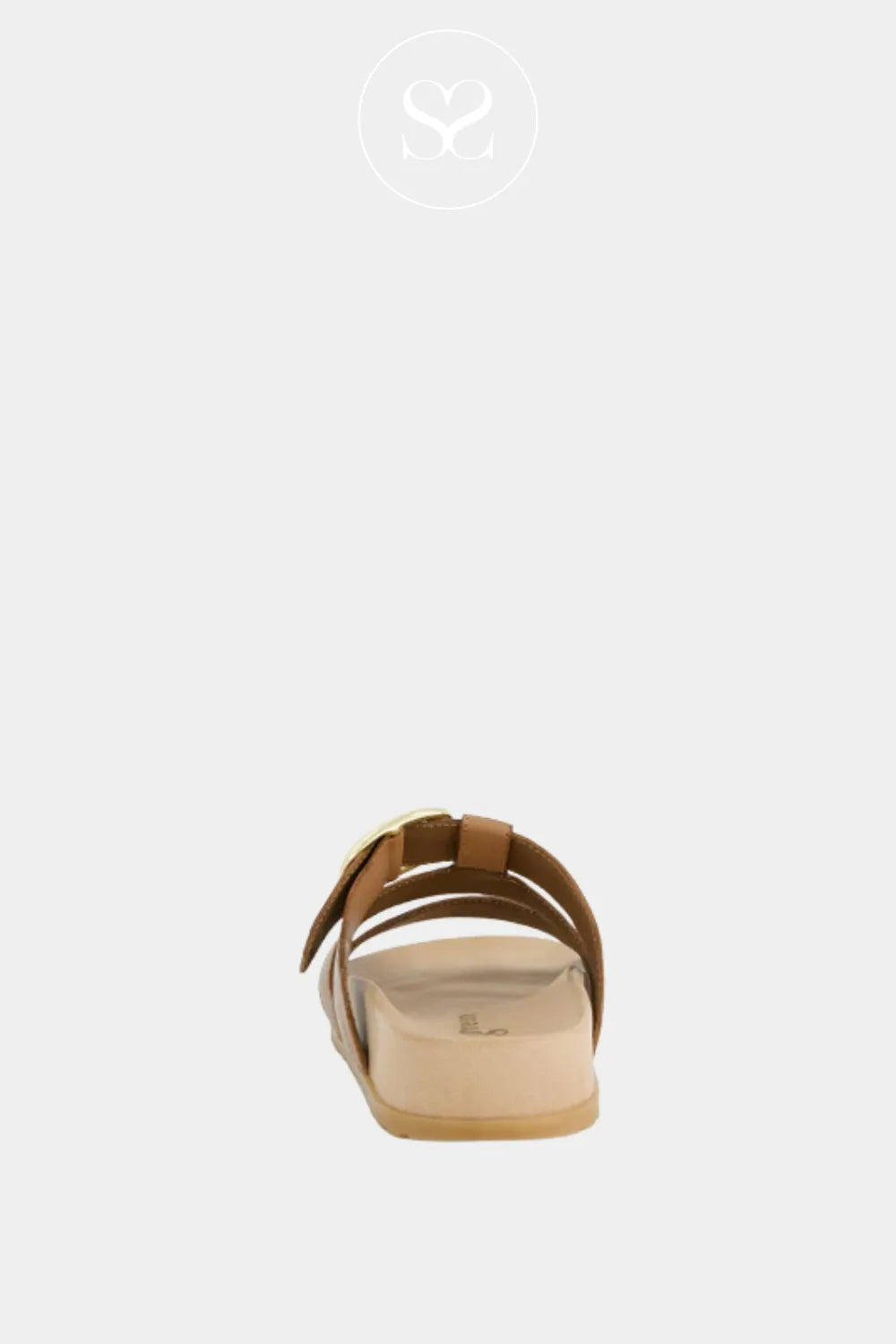 Paul Green 6171 Tan Leather Slider Sandals Ireland