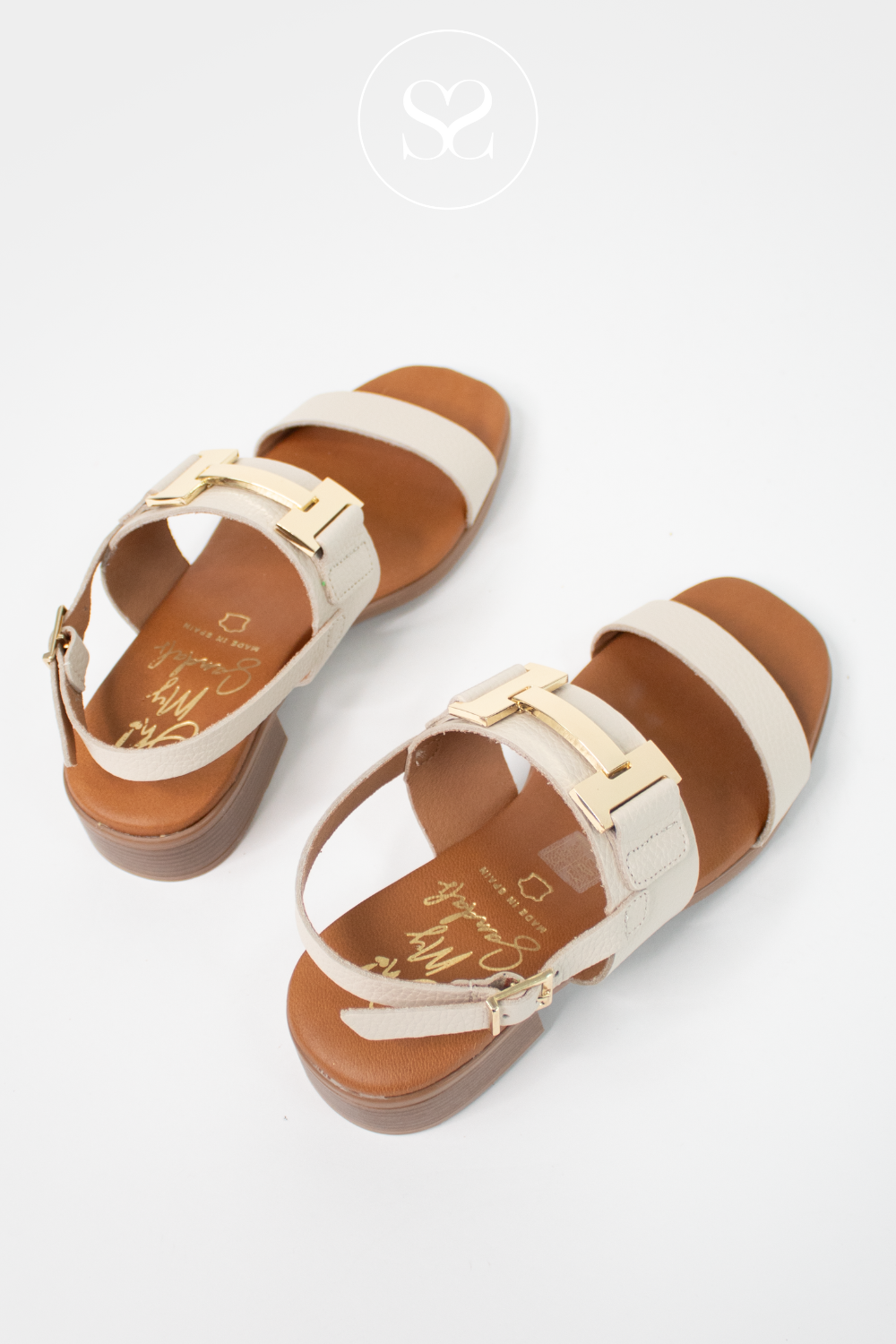 comfortable cream leather sandals from oh my sandals in Ireland