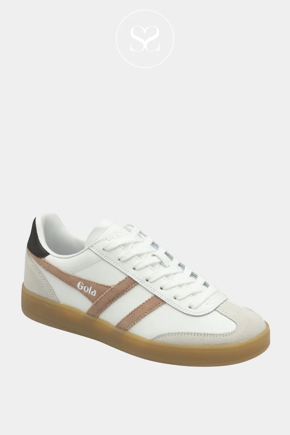 GOLA VIPER LEATHER LOW PROFILE TRAINERS WITH GUM SOLE AND CUSHONED INSOLE FOR ALL DAY COMFORT