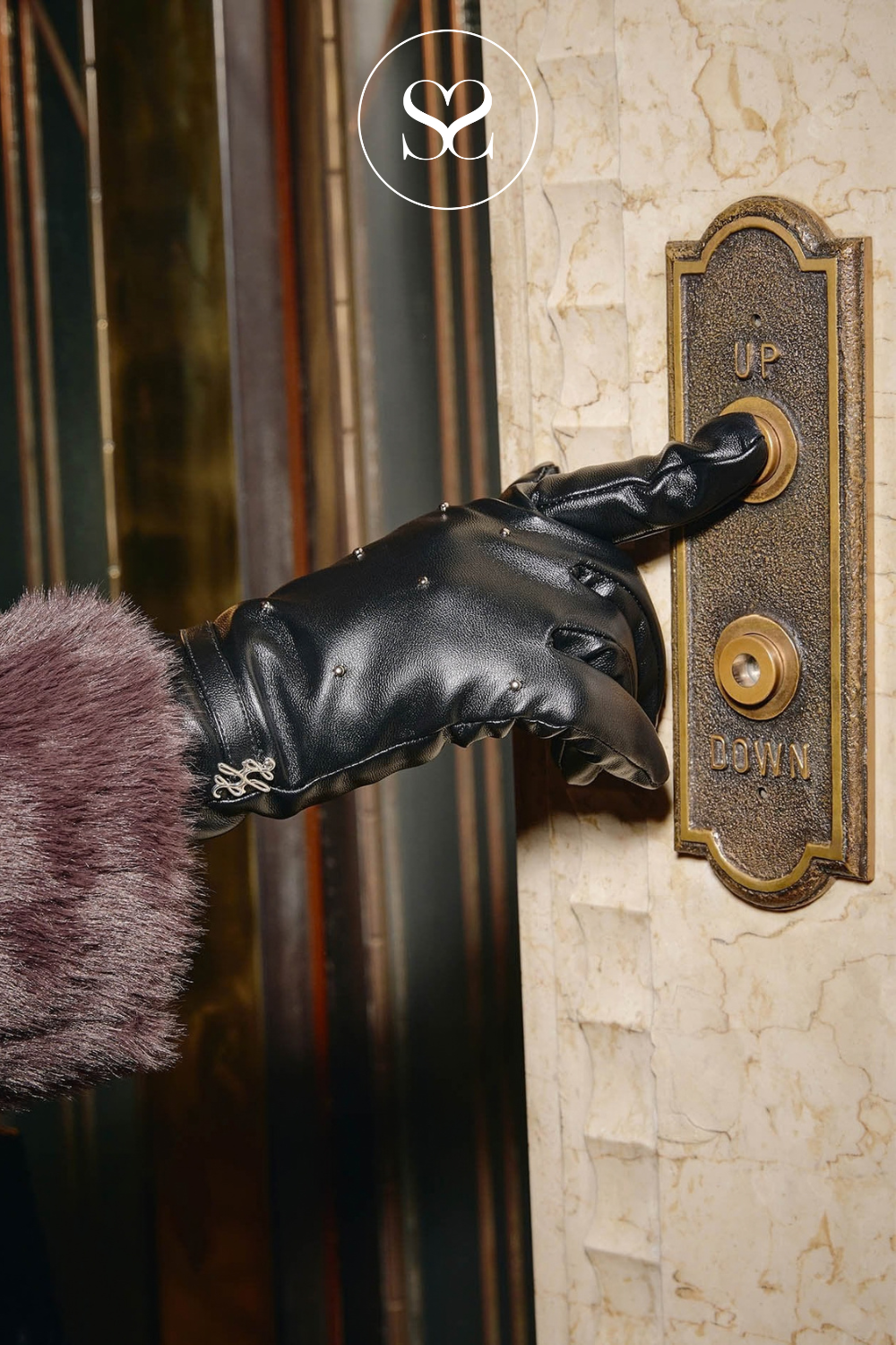 Katie Loxton Faux Leather Gloves - Black