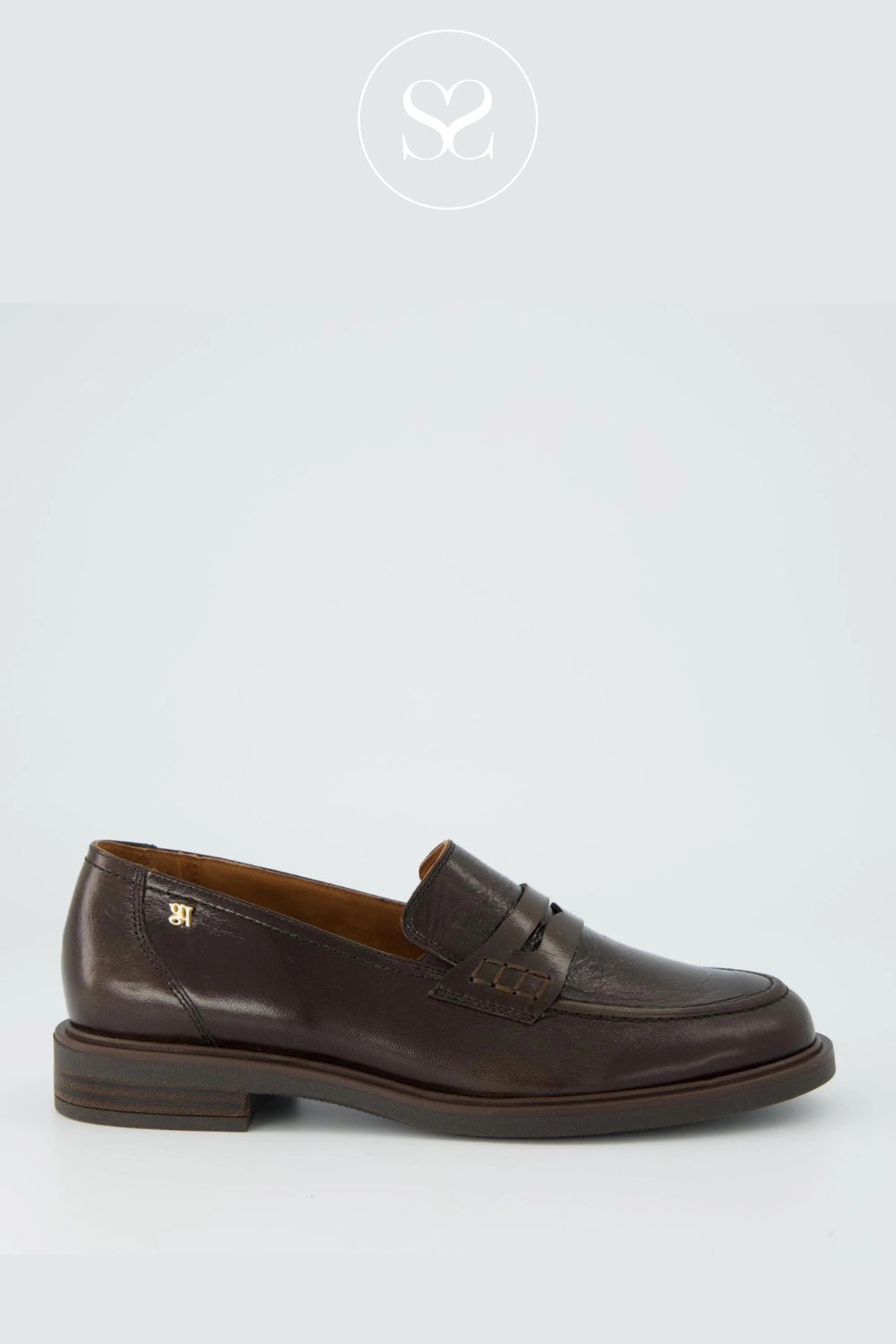 PAUL GREEN CHOCOLATE BROWN PATENT SLIP ON LOAFERS - 1251-000