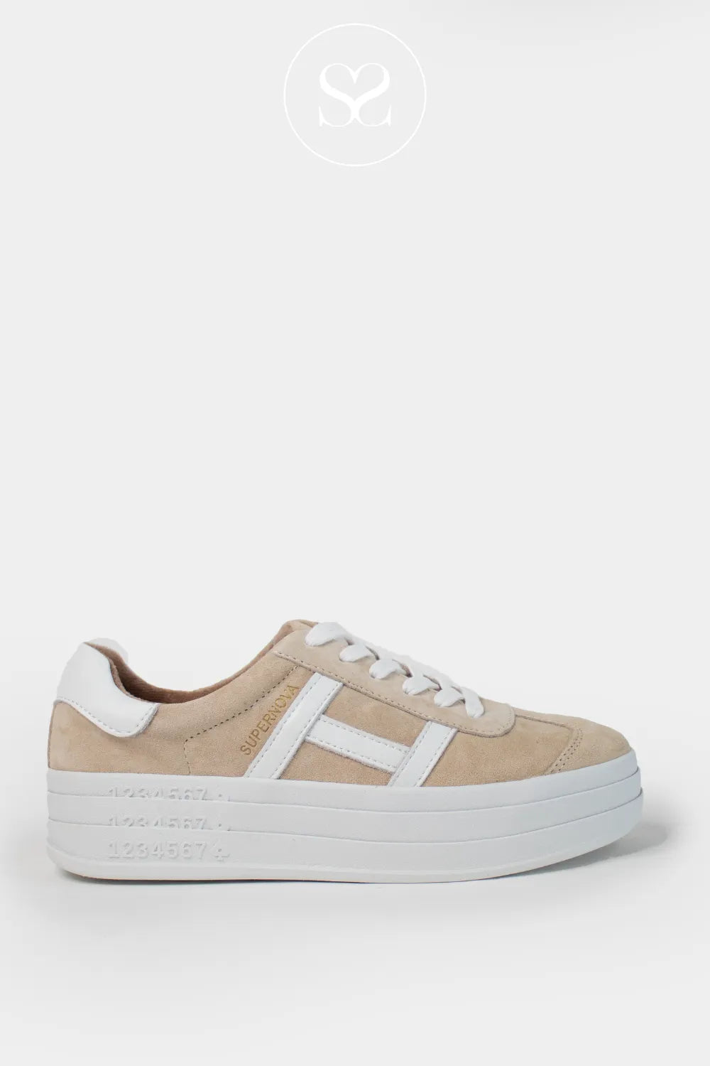 DRILLEYS SAND (CRYSTAL SAND) CHUNKY FLATFORM TRAINERS - SIXTY EIGHT