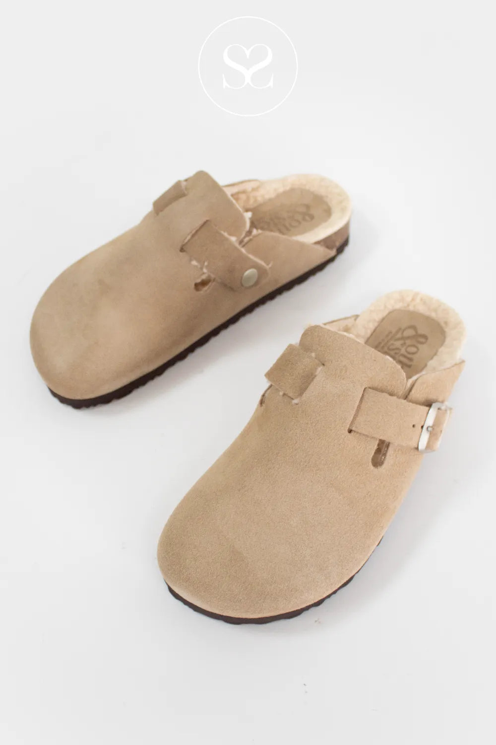 ANOTHER STEP TAUPE SUEDE SLIDER STYLE SLIPPERS SEW2501 IRELAND