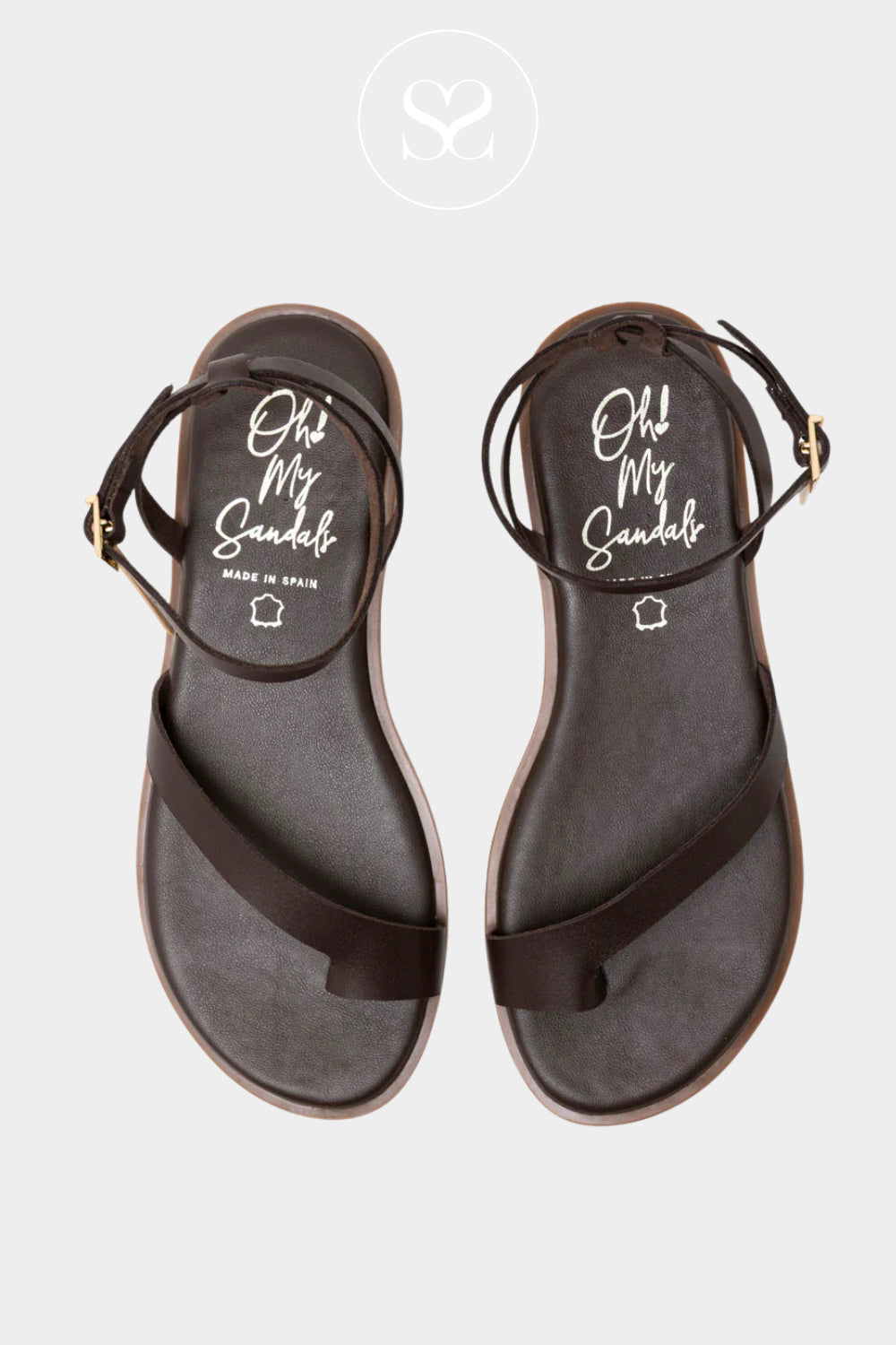Oh My Sandals Brown strappy Flat Sandals 5857