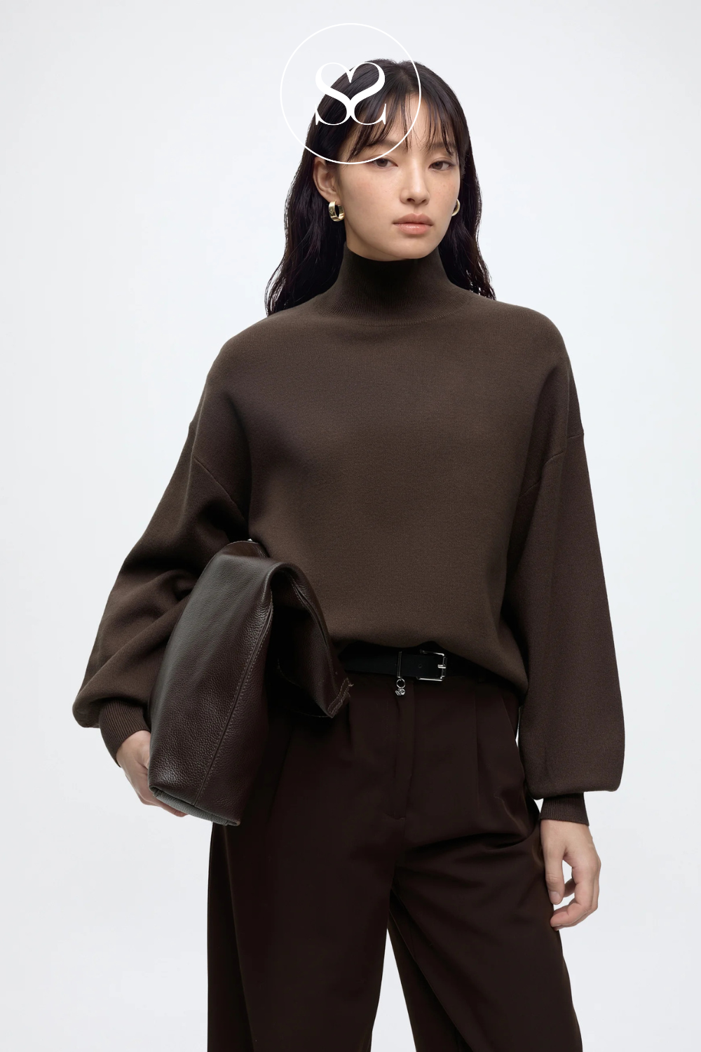 Brown Turtleneck Jumper - Mercy East