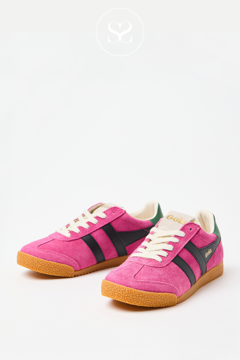 Pink black and green low profile trainers from Gola