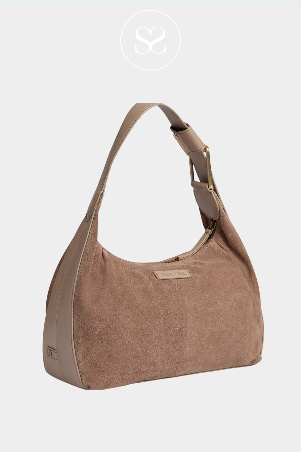 Depeche Taupe Suede Shoulder Bag - 16898n Ireland