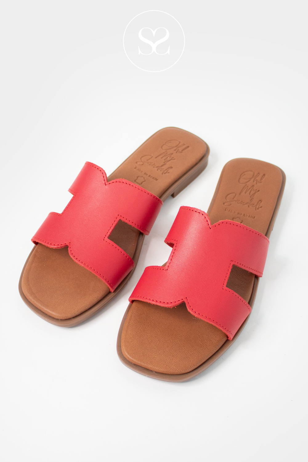 OH MY SANDALS Red slider sandals 5580