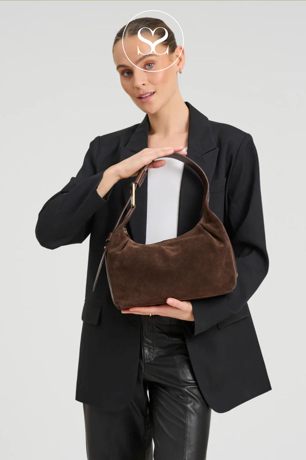 Depeche Brown Suede Shoulder Bag - 16898