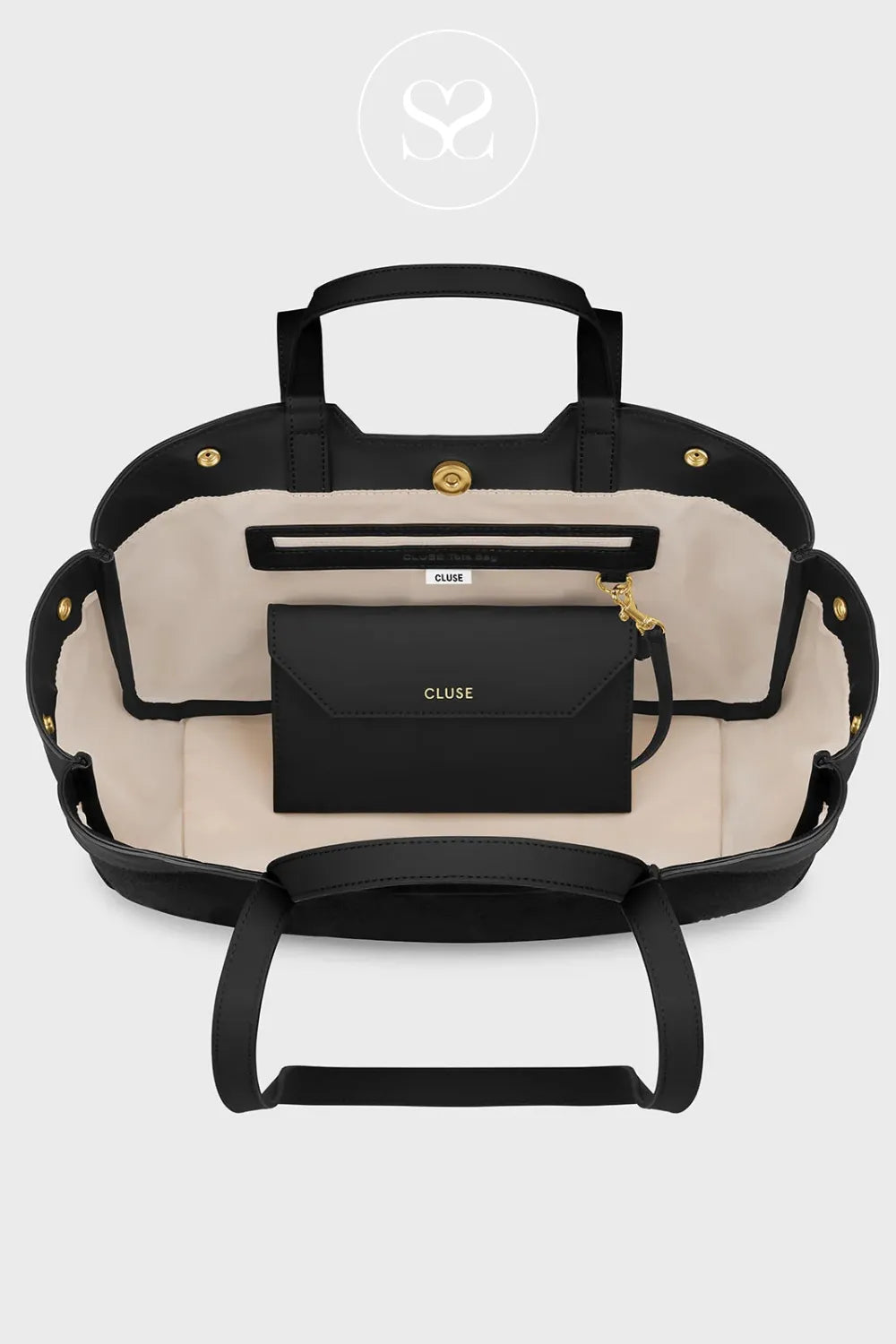 CLUSE BLACK TEXTURED TOTE BAG CX15803