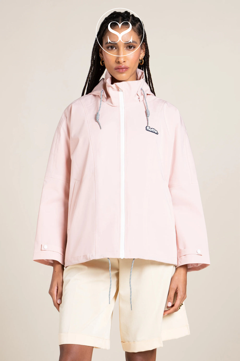 Flotte Pink Oversized Cropped Jacket - Lourmel
