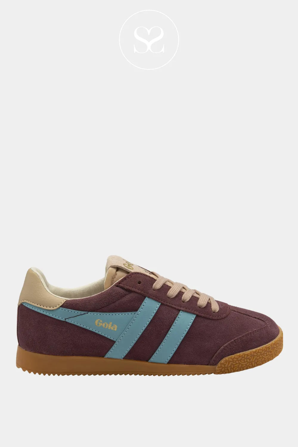 GOLA soft leather/suede retro trainers in purple and blue ELAN