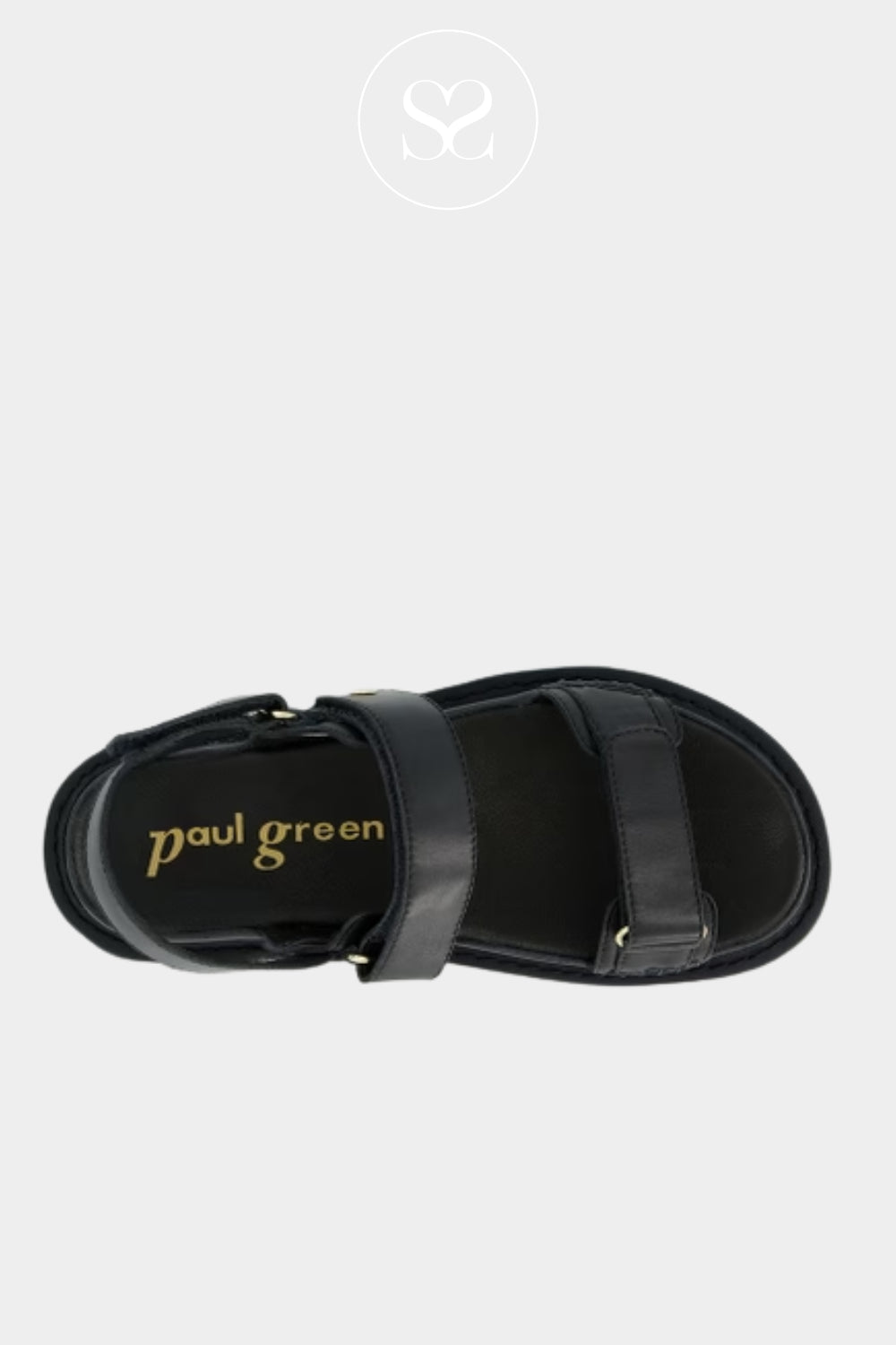 Paul Green Black Leather Walking Sandals - 6175-019