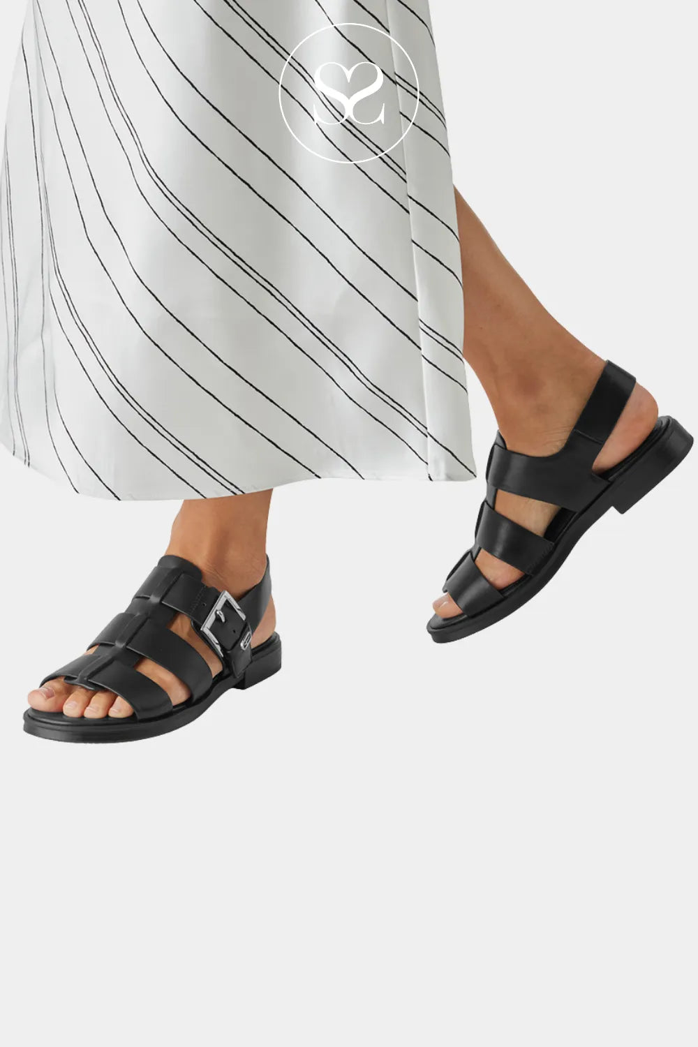 Tamaris Black Gladiator Sandals - 1-28117-46